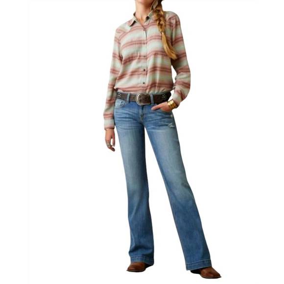 NEW ARIAT serape button down shirt in sagebrush - Picture 4 of 4